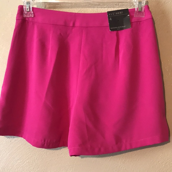 Banana Republic pink shorts pleated front size 4 - Picture 3 of 5